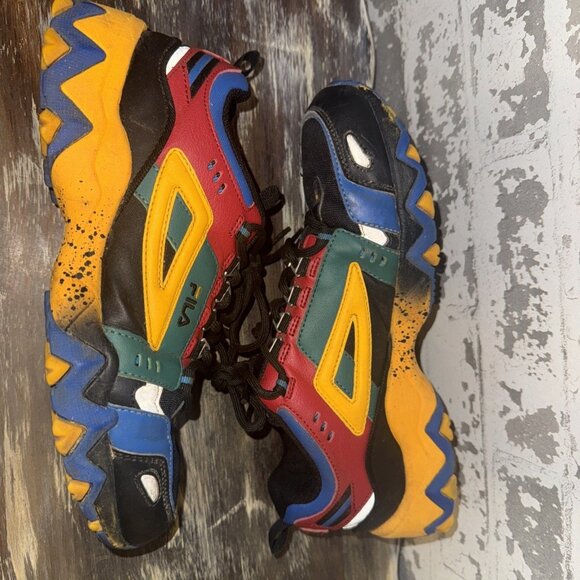 FILA Oakmont TR Gray Multicolor Leather Textile Lace Low Top Sneaker in boys 5 - Picture 1 of 5